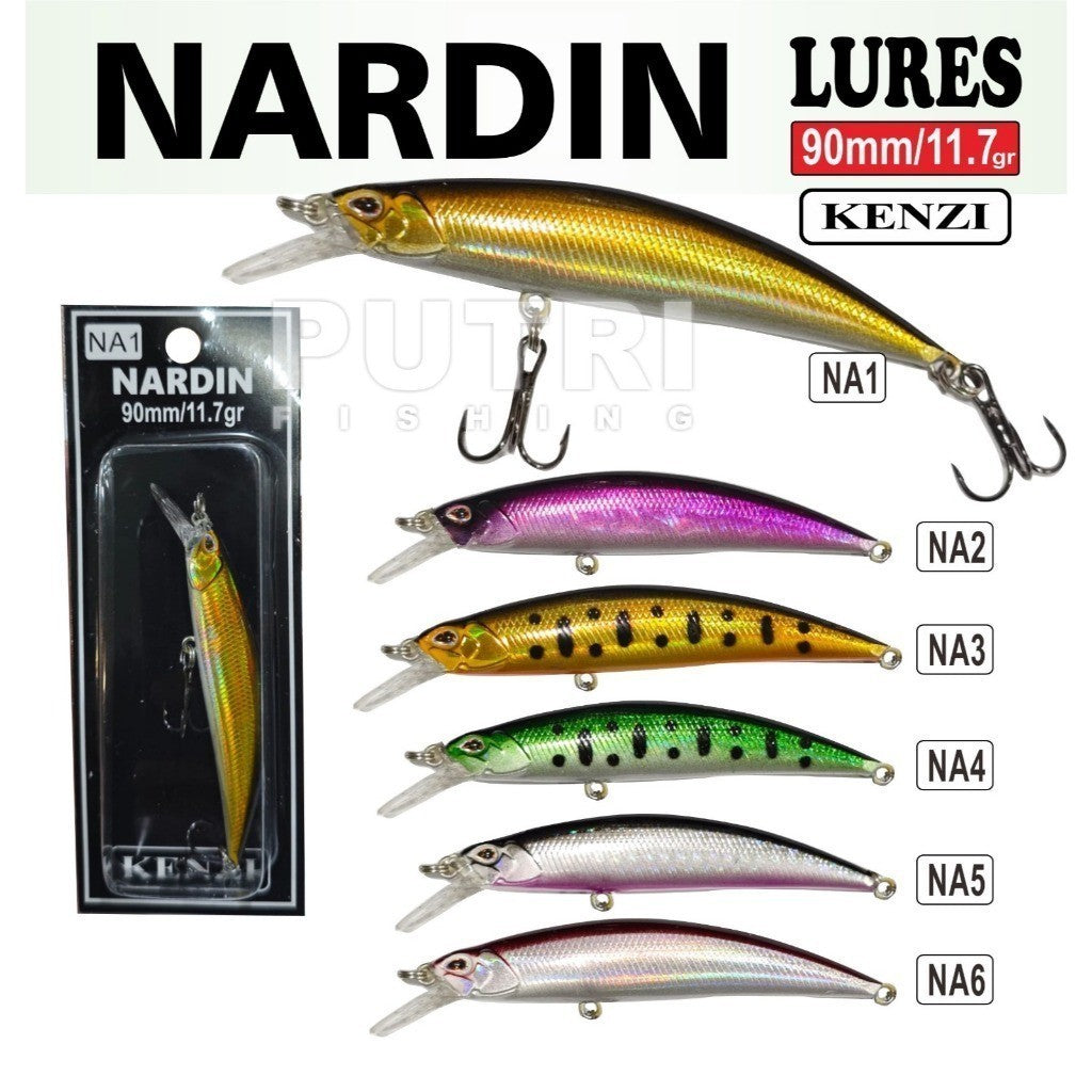 KENZI NARDIN  90mm 11.7gr - Umpan Pancing Lure Mancing Tiruan Ikan Air Laut & Tawar Hard Bait