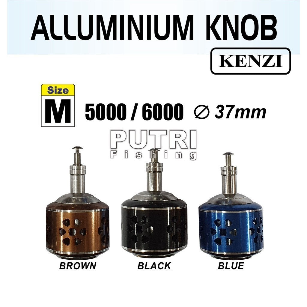 KENZI ALLUMINIUM KNOB BULAT NEW SERIES - Untuk dipasang di Handle Reel Gulungan Pancing