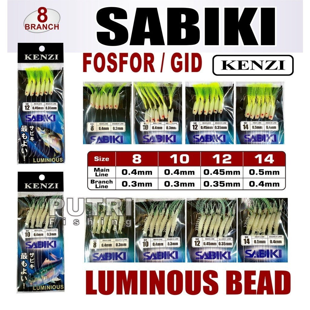 KOTREK KENZI SABIKI SKIN FISH FOSFOR LUMINOUS BEAD MATA KAIL