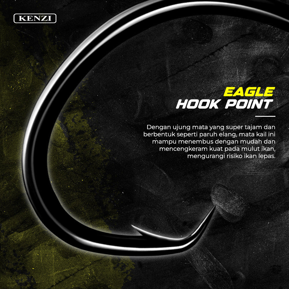 MATA KAIL KENZI CIRCLE HOOK POWER CARBON HOOKS BLACK NICKEL