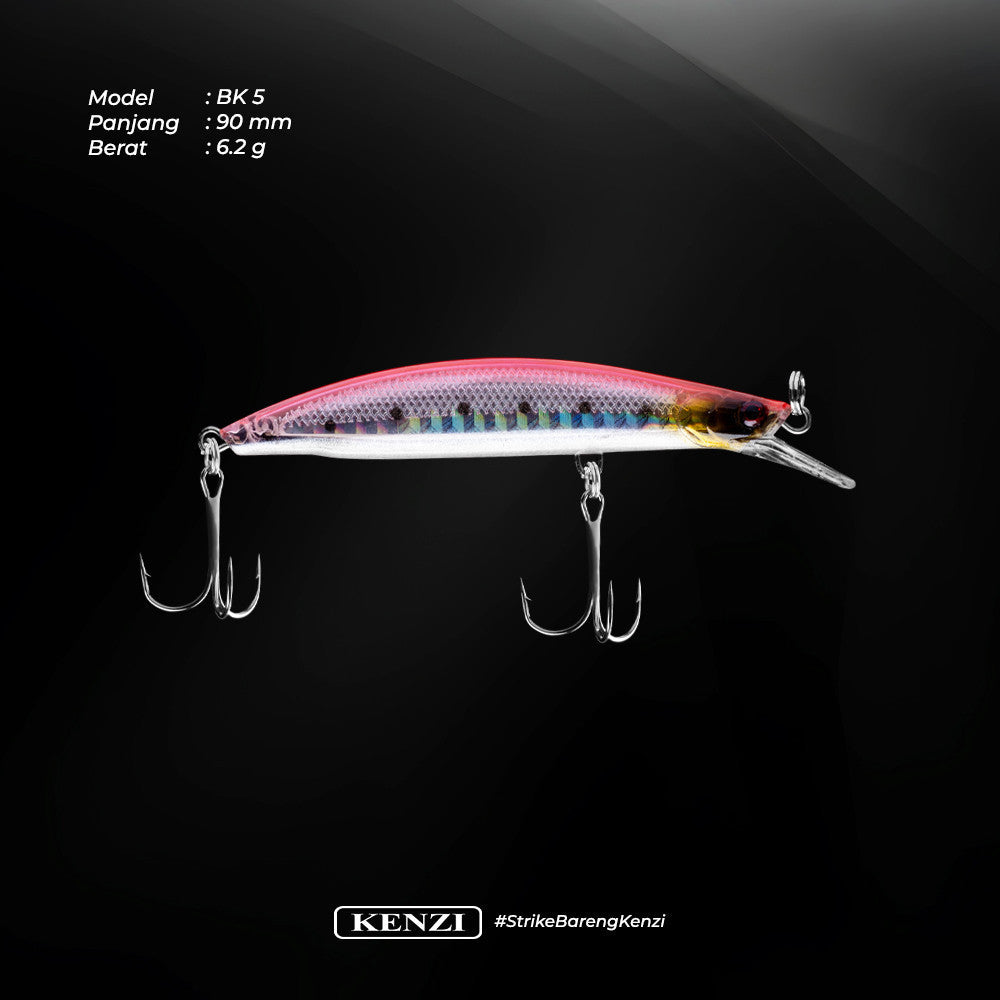 KENZI BAZOKA 90mm 6.2gr - Umpan Pancing Lure Mancing Tiruan Ikan Air Laut & Tawar Hard Bait