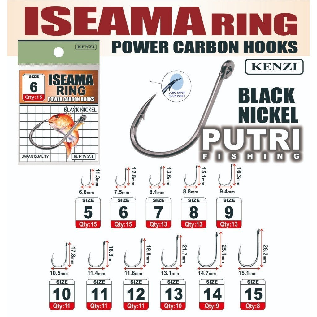 MATA KAIL KENZI ISEAMA RING POWER CARBON HOOKS BLACK NICKEL