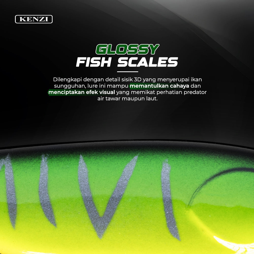 KENZI KATSU LURE 68mm 6.4g - Action Sinking 0.5–1.5m | Treble Hook 1213 Size 8 | Mata 3D Realistic Eyes | Warna Holographic Umpan Tiruan