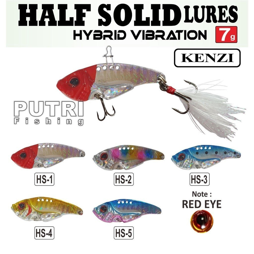 KENZI HALF SOLID HYBRID VIBRATION - Umpan Pancing Lure Mancing Tiruan Ikan Air Laut & Tawar Hard Bait