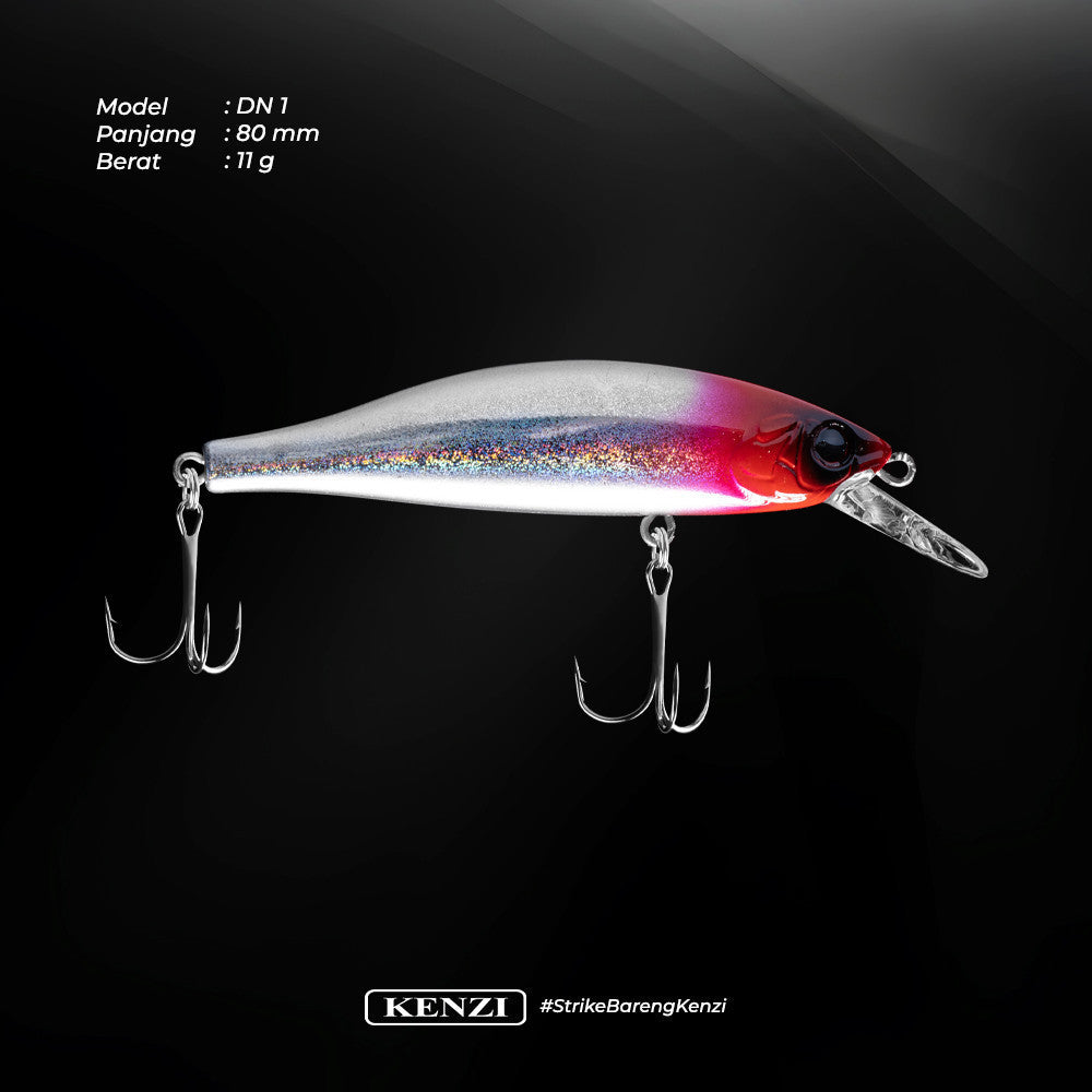 KENZI DANZO LURES 80mm 11gr Sinking Depth 1.8m - Magnetic Long cast Super Gacor