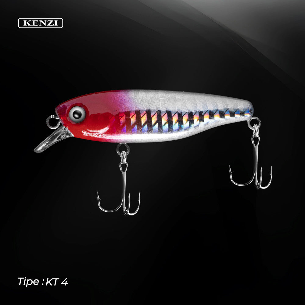 KENZI KATSU LURE 68mm 6.4g - Action Sinking 0.5–1.5m | Treble Hook 1213 Size 8 | Mata 3D Realistic Eyes | Warna Holographic Umpan Tiruan