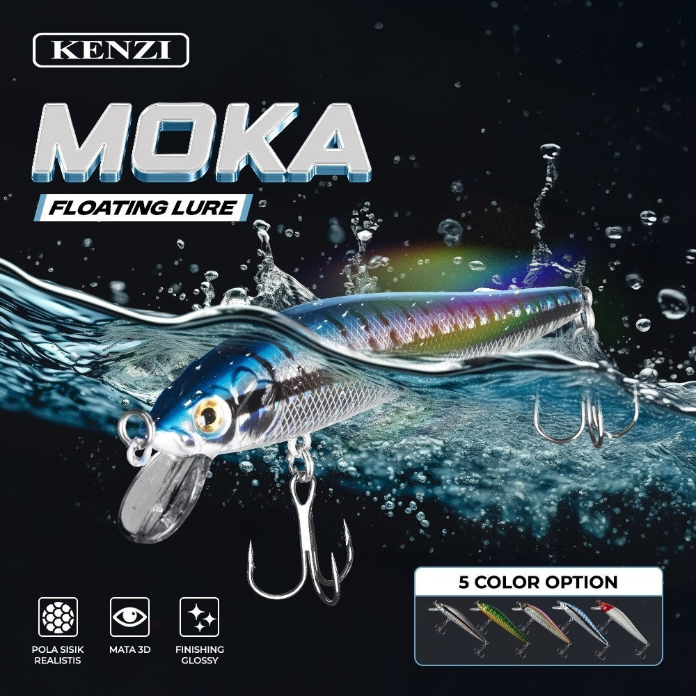 KENZI MOKA  95mm 10gr - Umpan Pancing Lure Mancing Tiruan Ikan Air Laut & Tawar Hard Bait