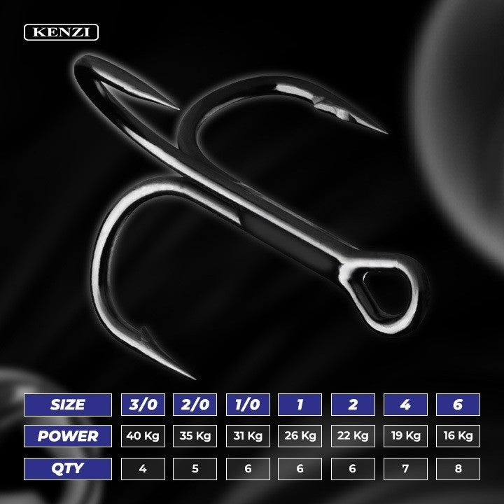 MATA KAIL KENZI STINGER TREBLE HOOK 9987-4x BLACK NICKEL