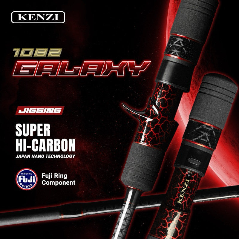 KENZI GALAXY 1802 BC Fuji Guides PE1-2 PE2-3  PE3-4 Baitcasting - Joran Stik Pancing