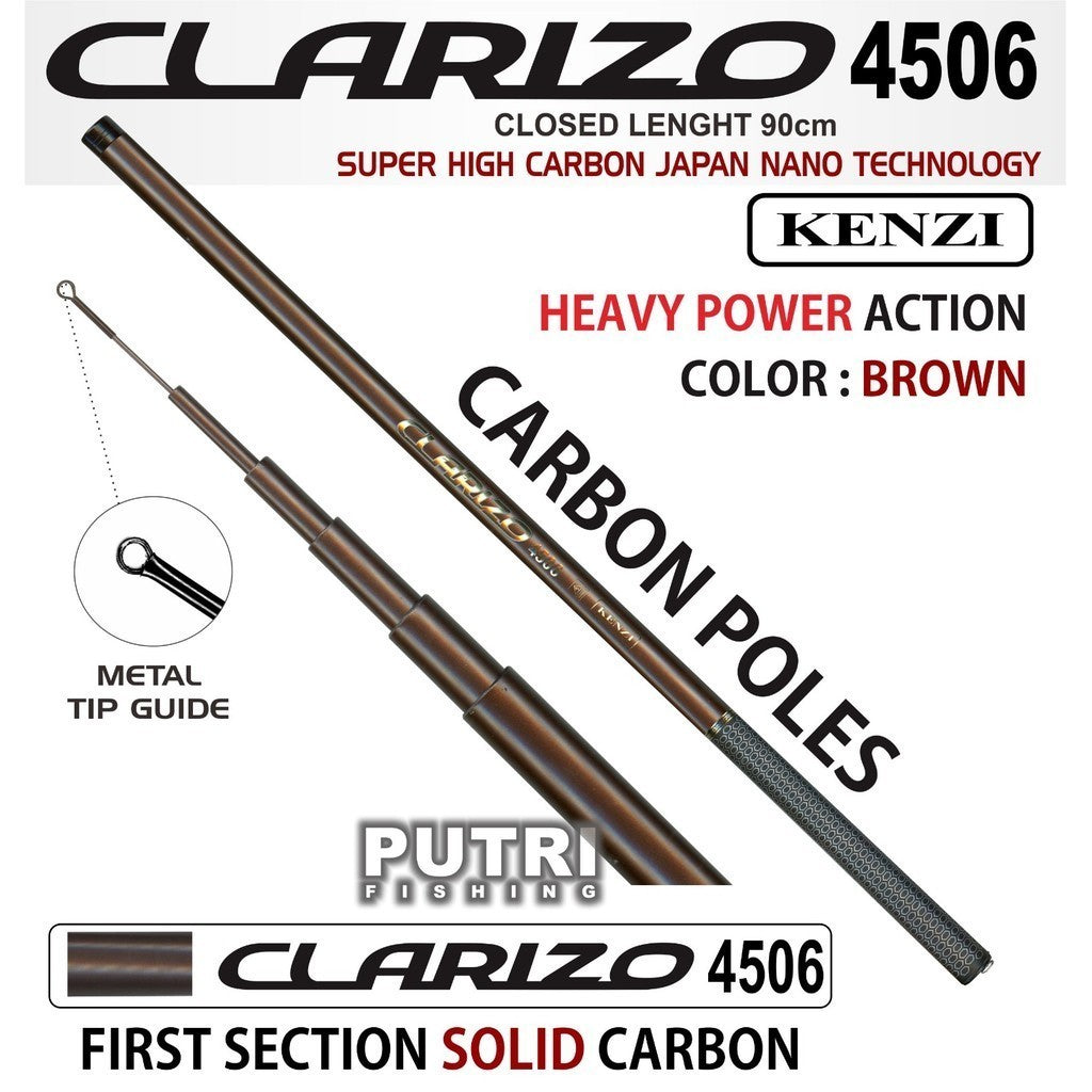 TEGEK KENZI CLARIZO 3605 4506 5407 Super High Carbon Joran Antena