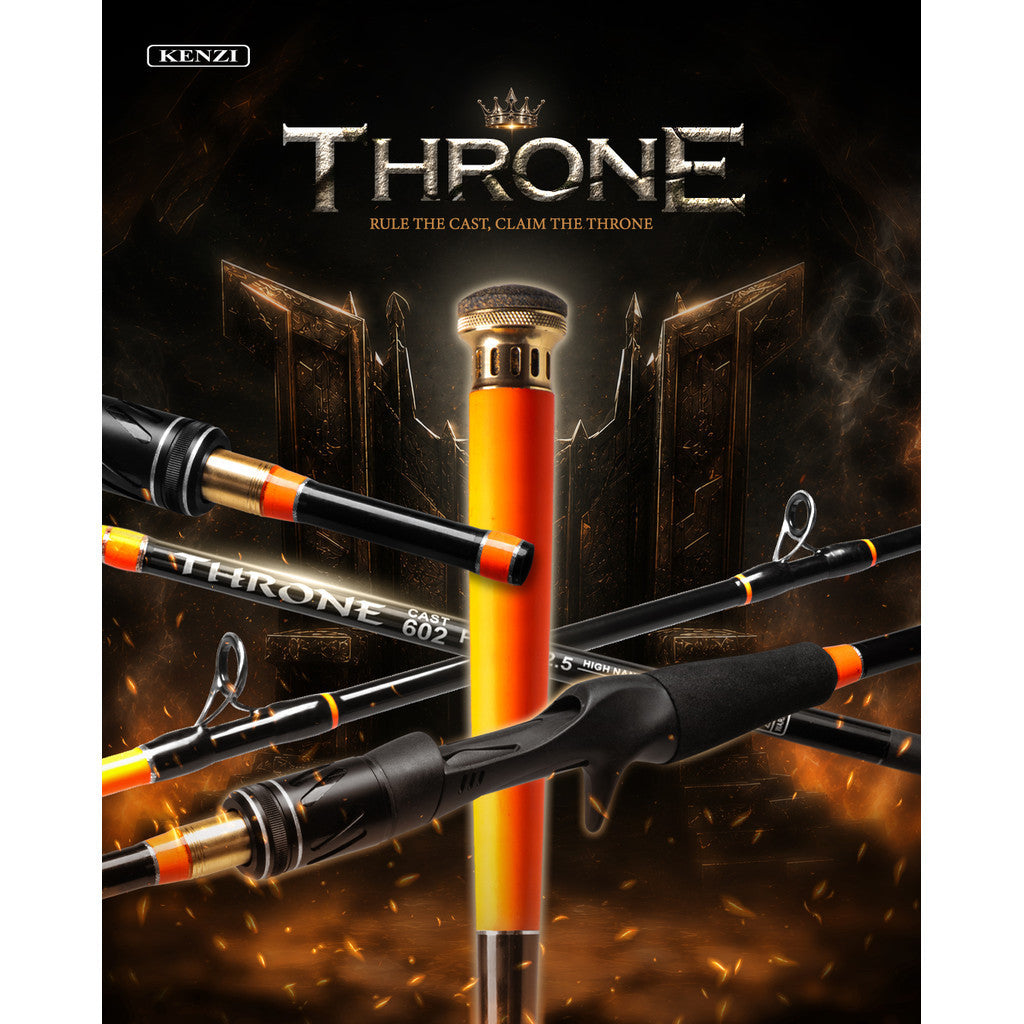 KENZI THRONE 602 Baitcasting Jigging Hollow Carbon BC PE0.5-2.0 PE0.8-2.5 - Joran Stik Pancing