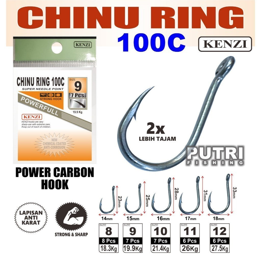 MATA KAIL KENZI CHINU RING 100C POWERFULL Power Carbon Hook Pancing