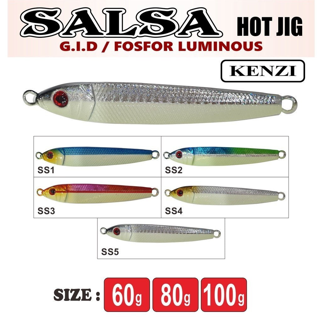 METAL JIG KENZI SALSA 60gr 80gr 100gr Umpan Pancing