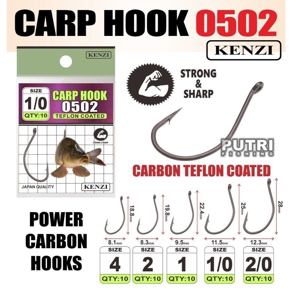 MATA KAIL KENZI CARP HOOK 0502 TEFLON COATED