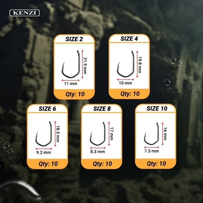 MATA KAIL KENZI CARP HOOK 22108 TEFLON COATED SACHET
