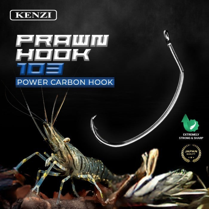 MATA KAIL KENZI PRAWN RING HOOK 103 POWER CARBON EXTREMELY STRONG AND SHARP