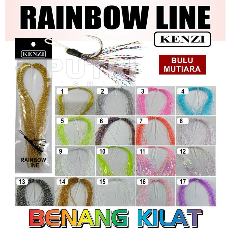 KENZI RAINBOW LINE BULU MUTIARA BENANG KILAT - Aksesoris Pancing