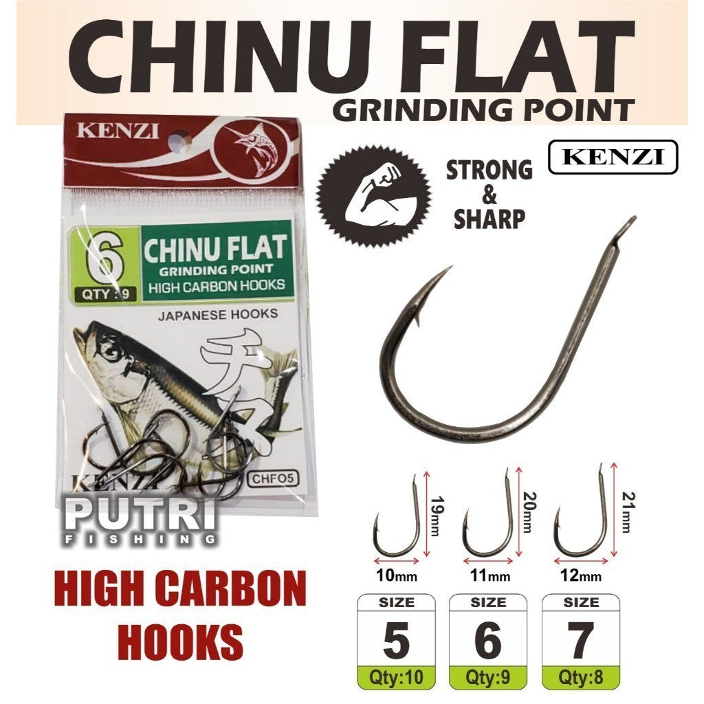 MATA KAIL KENZI CHINU FLAT GRINDING POINT HIGH CARBON HOOKS CHF05