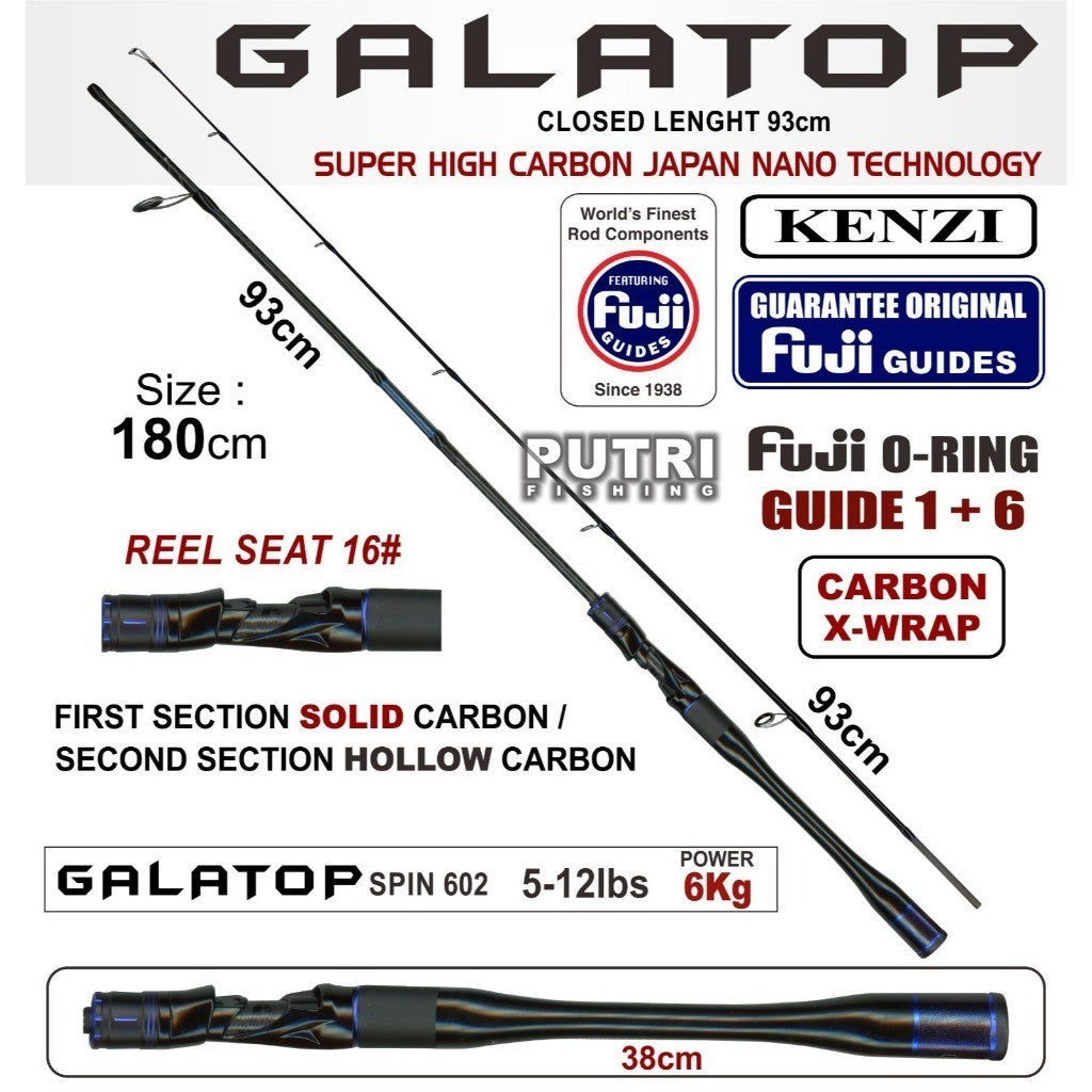 JORAN KENZI GALATOP PRO 602 Spinning Ring Fuji Solid Tip Carbon X-Wrap 5-12lbs 6-14lbs 7-15lbs 8-17lbs 10-20lbs Casting