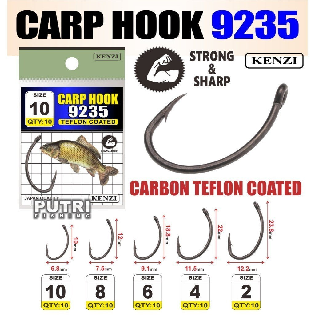 MATA KAIL KENZI CARP HOOK 9235 TEFLON COATED SACHET
