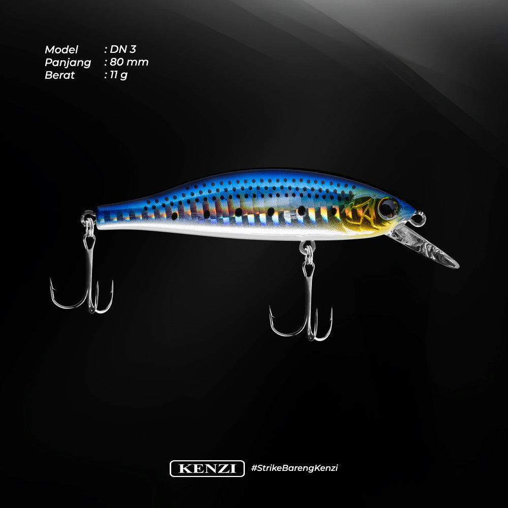KENZI DANZO LURES 80mm 11gr Sinking Depth 1.8m - Magnetic Long cast Super Gacor
