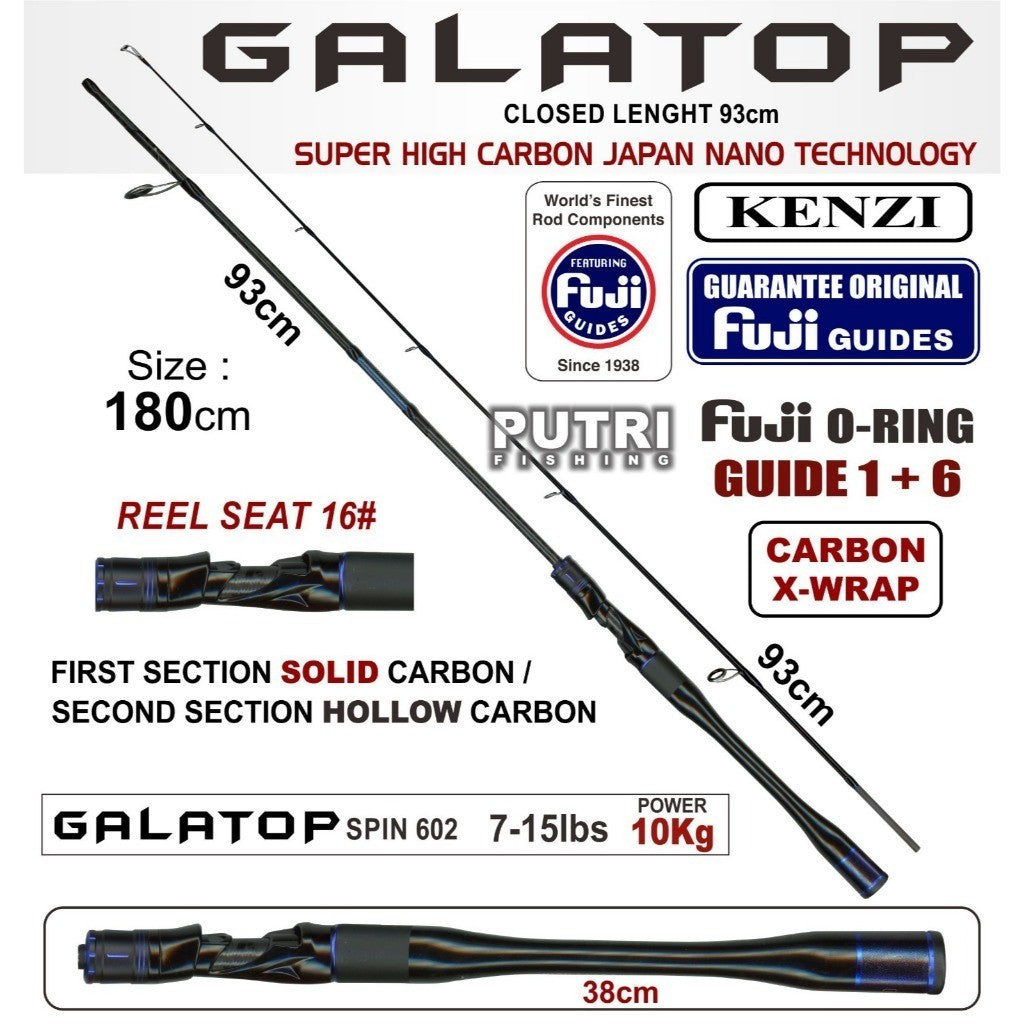 JORAN KENZI GALATOP PRO 602 Spinning Ring Fuji Solid Tip Carbon X-Wrap 5-12lbs 6-14lbs 7-15lbs 8-17lbs 10-20lbs Casting