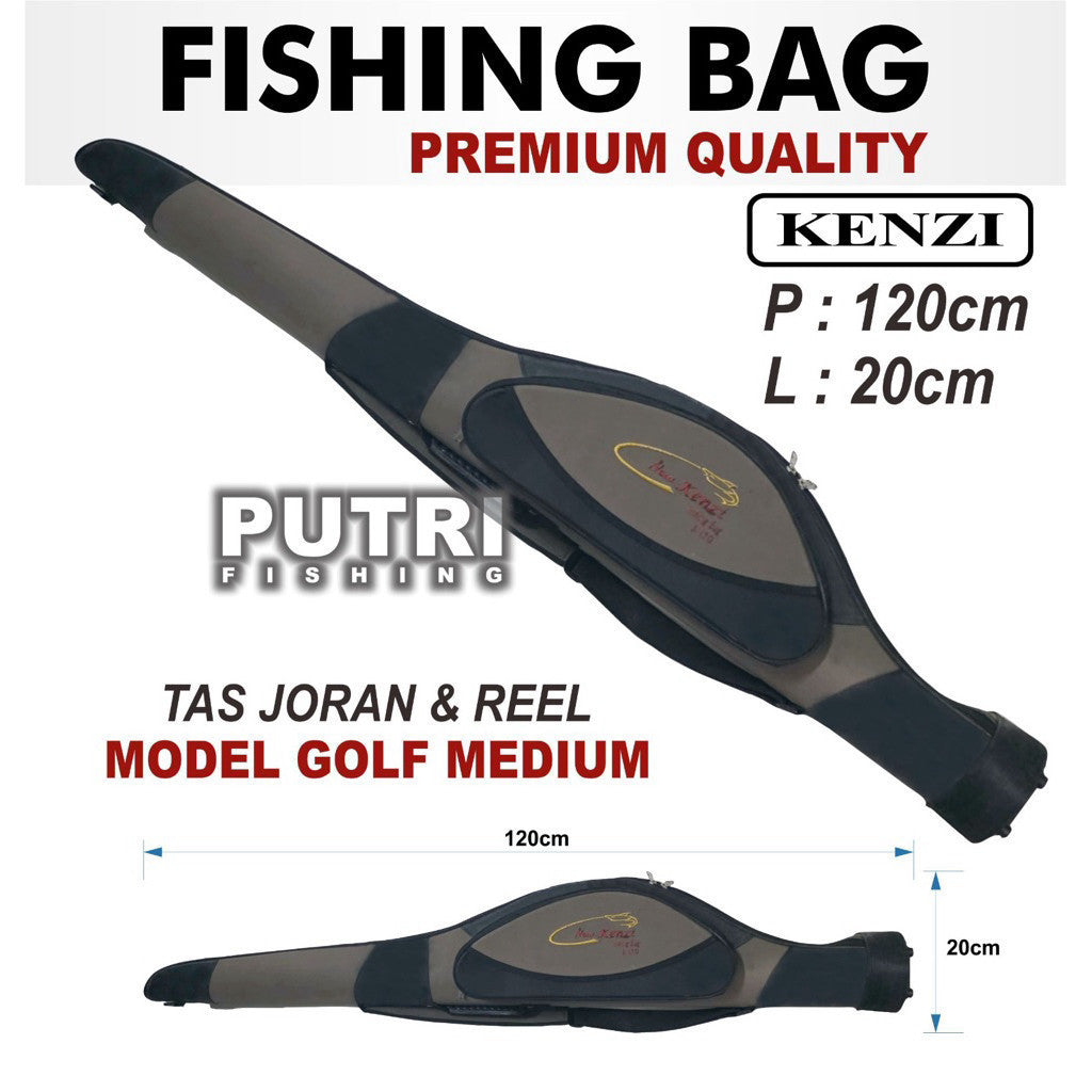 Tas Joran Pancing & Reel Kenzi Premium - Model Golf Long / Medium / Short & Joran Panjang 135cm Fishing Bag