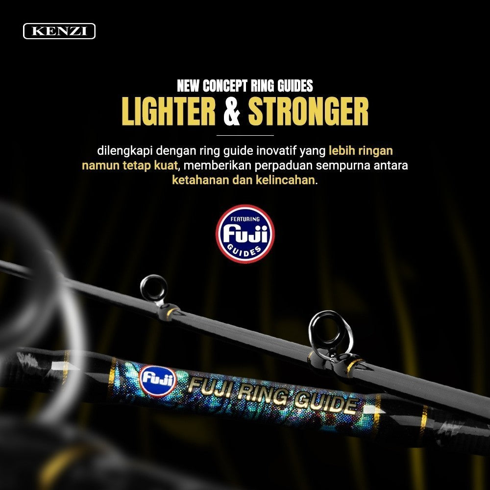KENZI BRENIO PRO 702 Spinning Baitcasting Hollow Carbon Fuji Guides 4-12lbs 6-15lbs 8-17lbs  BC SPIN - Joran Stik Pancing