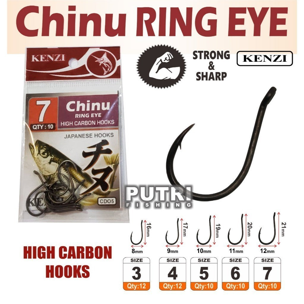 MATA KAIL KENZI CHINU RING EYE HIGH CARBON HOOKS CD05 SACHET