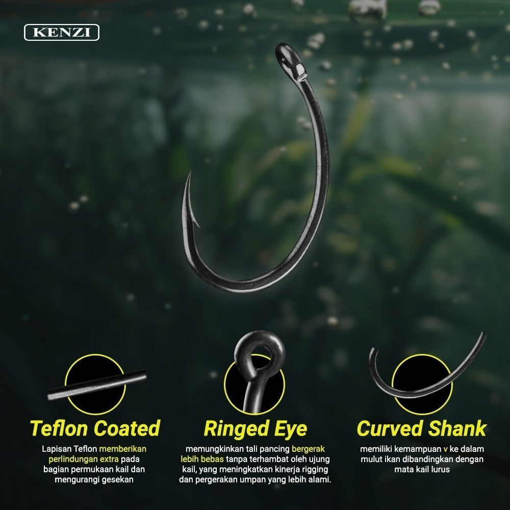 MATA KAIL KENZI CARP HOOK 9235 TEFLON COATED SACHET