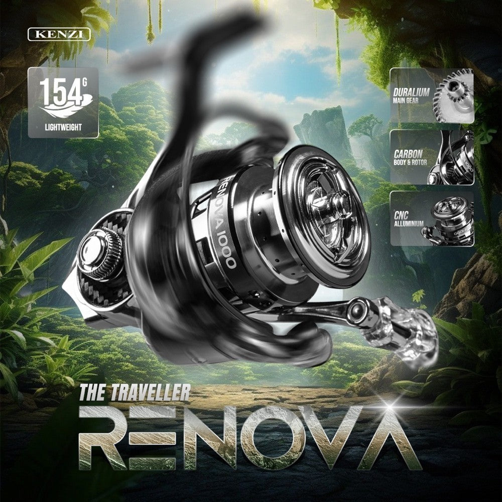 KENZI RENOVA SW 1000 REEL DURALIUM 7075 FULL CARBON Gear CNC Spool UL Spinning