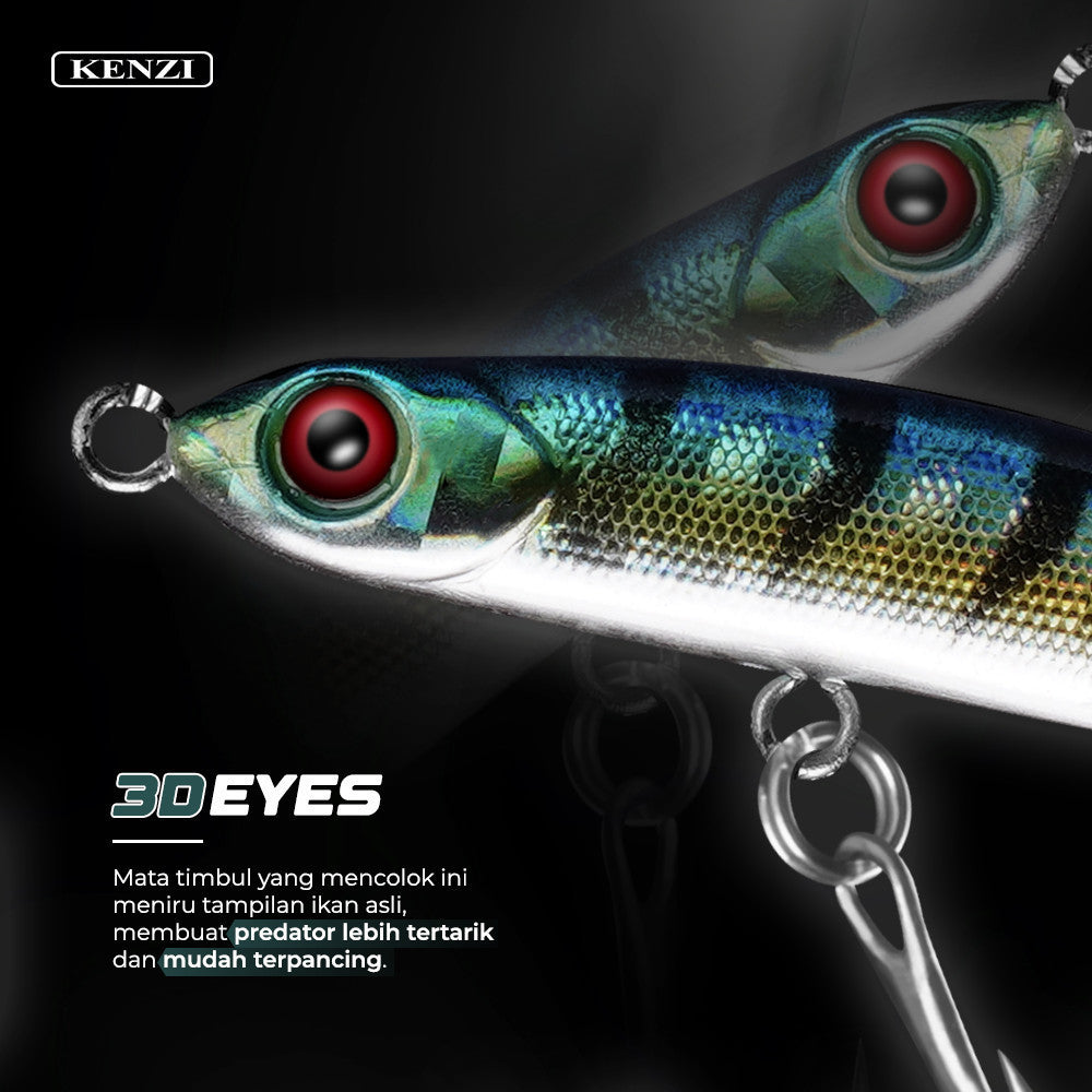 Umpan LURE KENZI CITRUS 47mm 2.7gr - SINKING MINNOW MICRO Lures Umpan Pancing Mata 3D Treble Hook