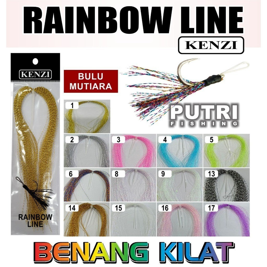 KENZI RAINBOW LINE BULU MUTIARA BENANG KILAT - Aksesoris Pancing