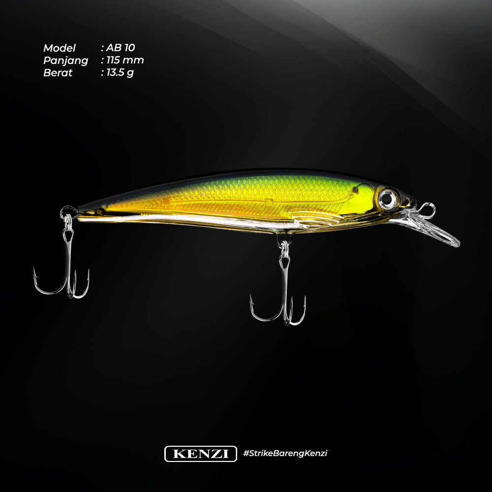 KENZI ALBA LURES Floating Minnow 115mm Umpan Pancing Casting Barramundi GT MJ Floating Hampala Sebarau Minnow
