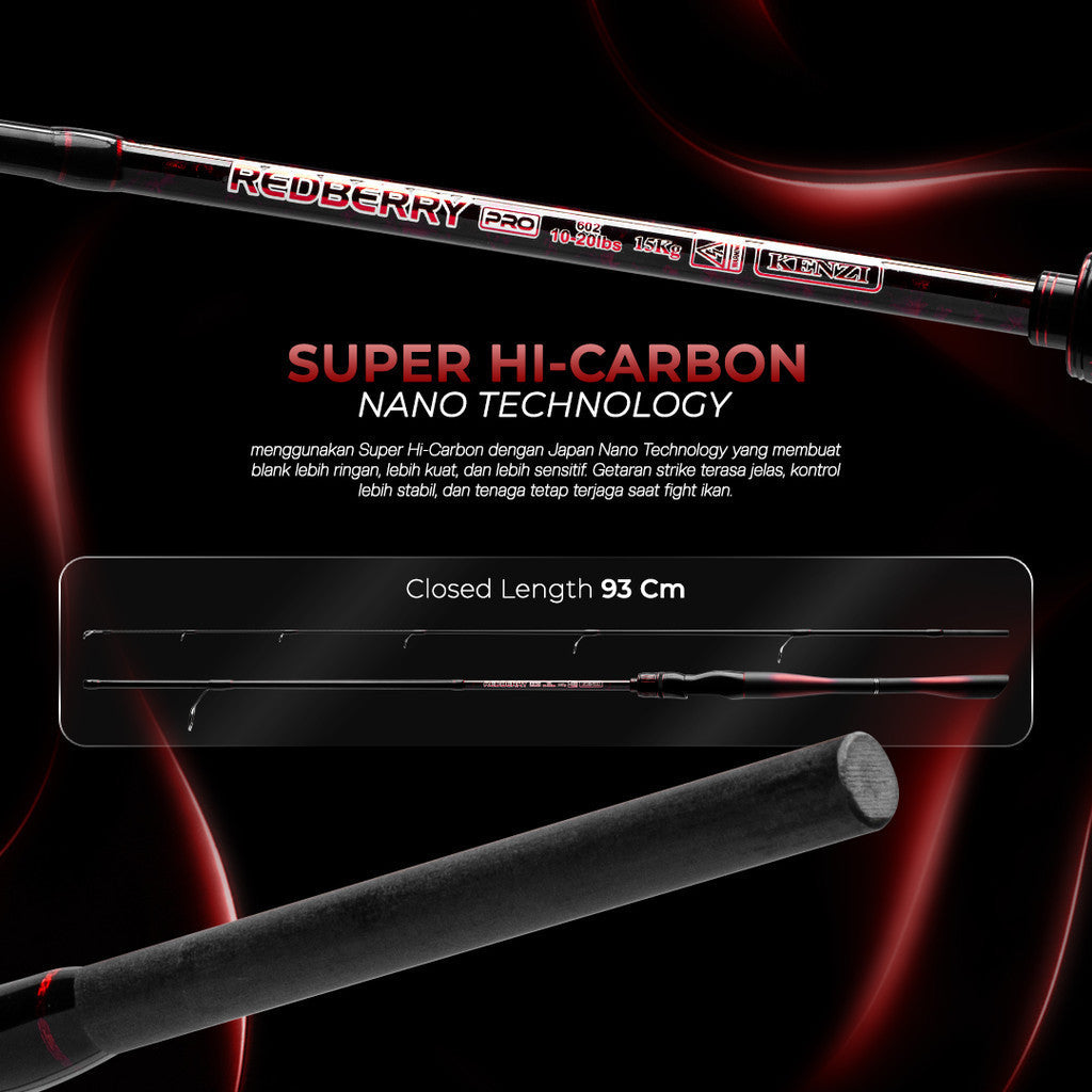 JORAN KENZI REDBERRY PRO 602 SiC Guide Stainless Frame Carbon Solid Anti Korosi 1.8m 5-12lbs 6-14lbs 7-15lbs 8-17lbs dan 10-20lbs Spinning