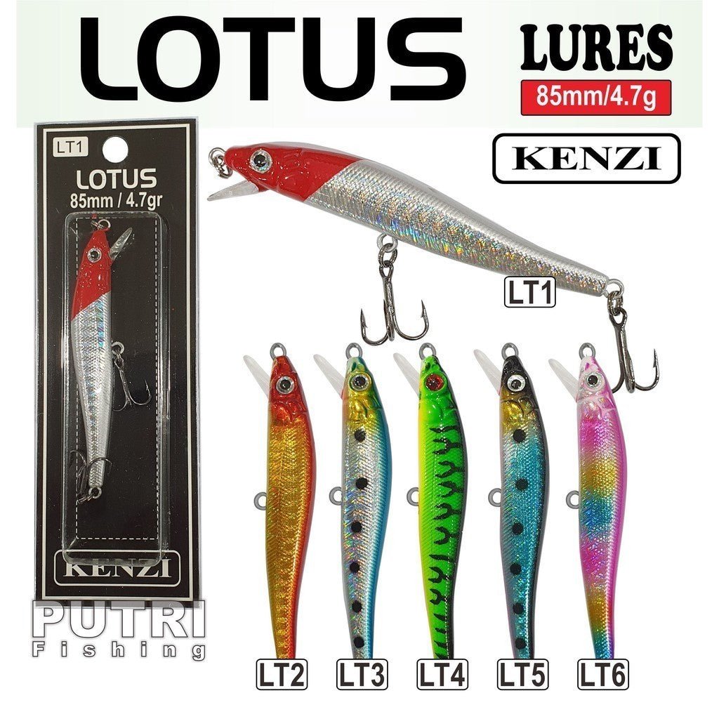 KENZI LOTUS 85mm 4.7gr - Umpan Pancing Lure Mancing Tiruan Ikan Air Laut & Tawar Hard Bait