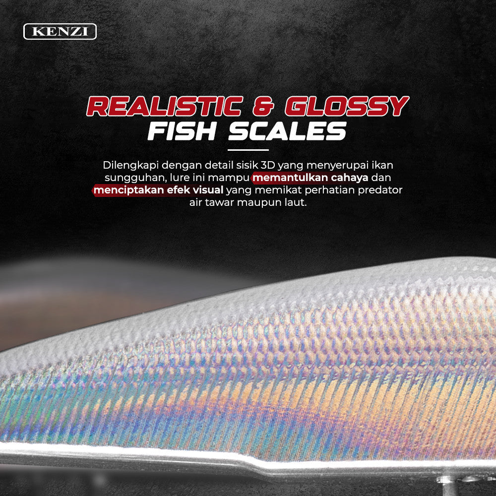 Umpan LURE KENZI PEARL 65mm 7gr - SINKING Lures Umpan Pancing Tenggelam Ikan Predator Galatama Sungai Hook Treble Hook Size 8 Tajam