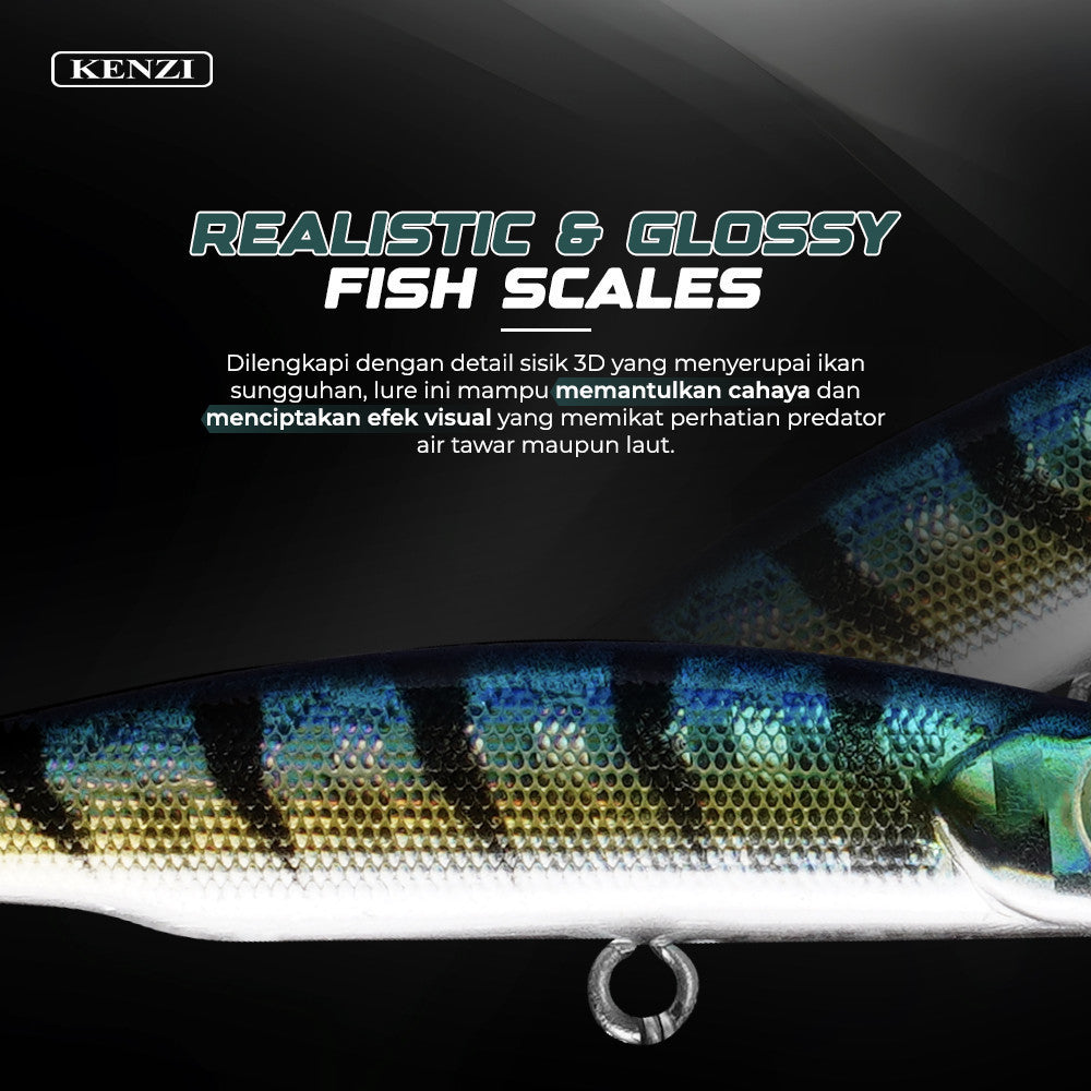 Umpan LURE KENZI CITRUS 47mm 2.7gr - SINKING MINNOW MICRO Lures Umpan Pancing Mata 3D Treble Hook