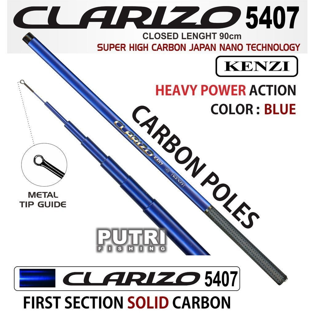 TEGEK KENZI CLARIZO 3605 4506 5407 Super High Carbon Joran Antena