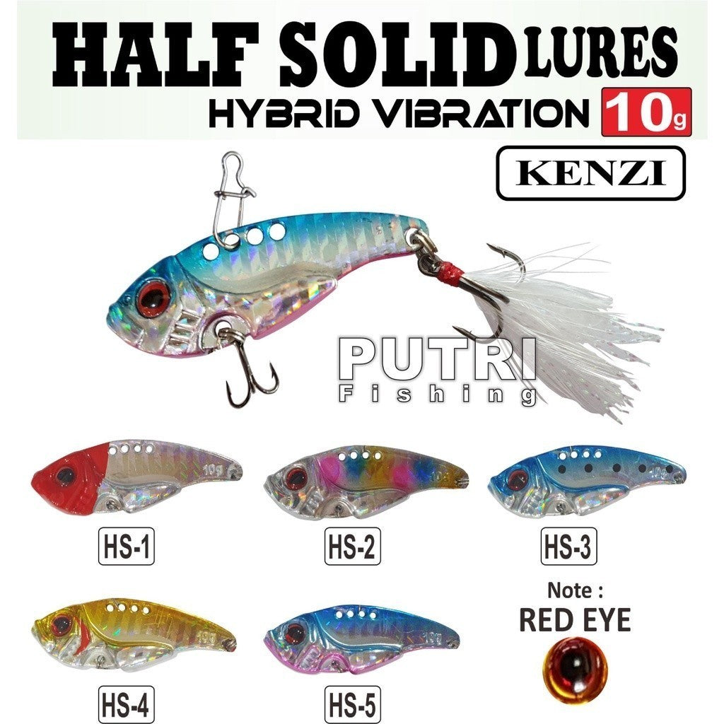 KENZI HALF SOLID HYBRID VIBRATION - Umpan Pancing Lure Mancing Tiruan Ikan Air Laut & Tawar Hard Bait