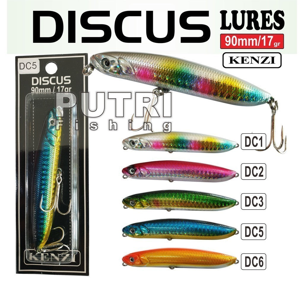 KENZI DISCUS 90mm 17gr - Umpan Pancing Lure Mancing Tiruan Ikan Air Laut & Tawar Hard Bait