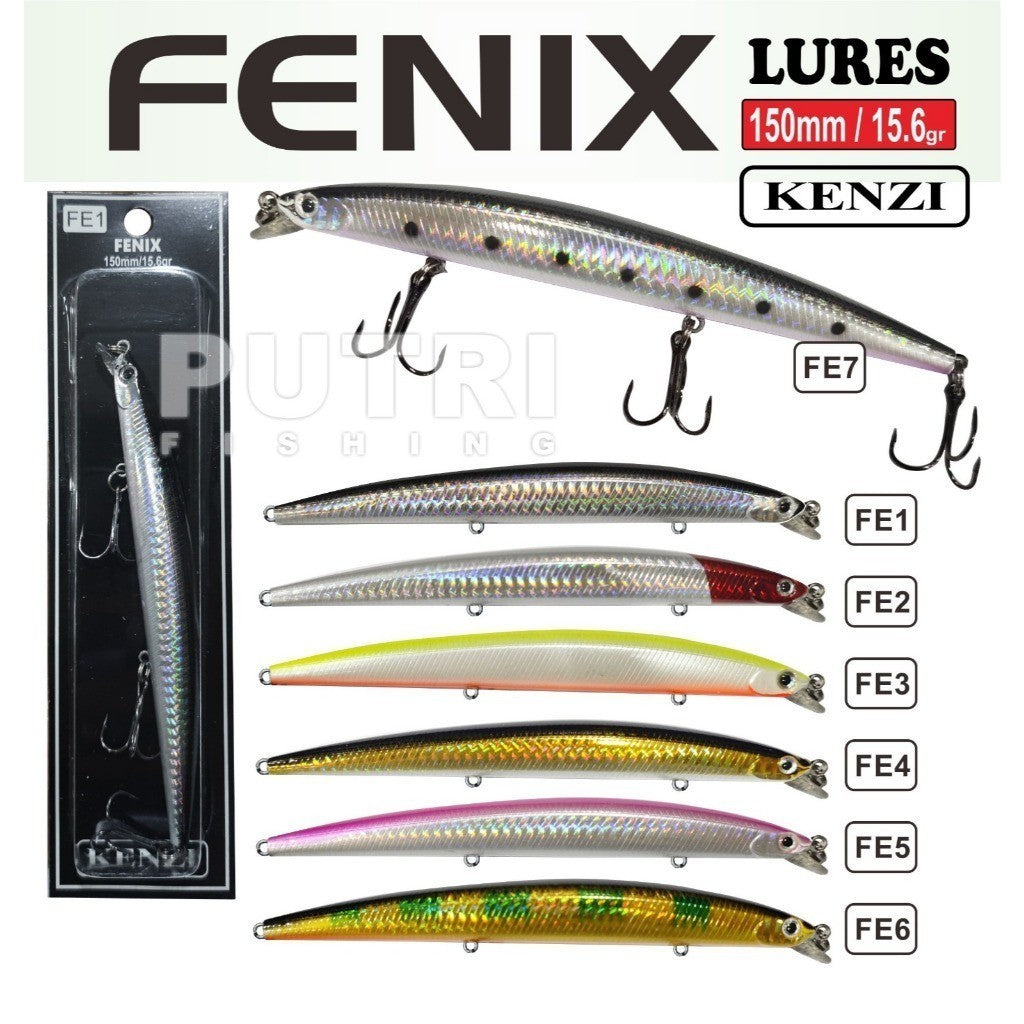KENZI FENIX 150mm 15.6gr - Umpan Pancing Lure Mancing Tiruan Ikan Air Laut & Tawar Hard Bait
