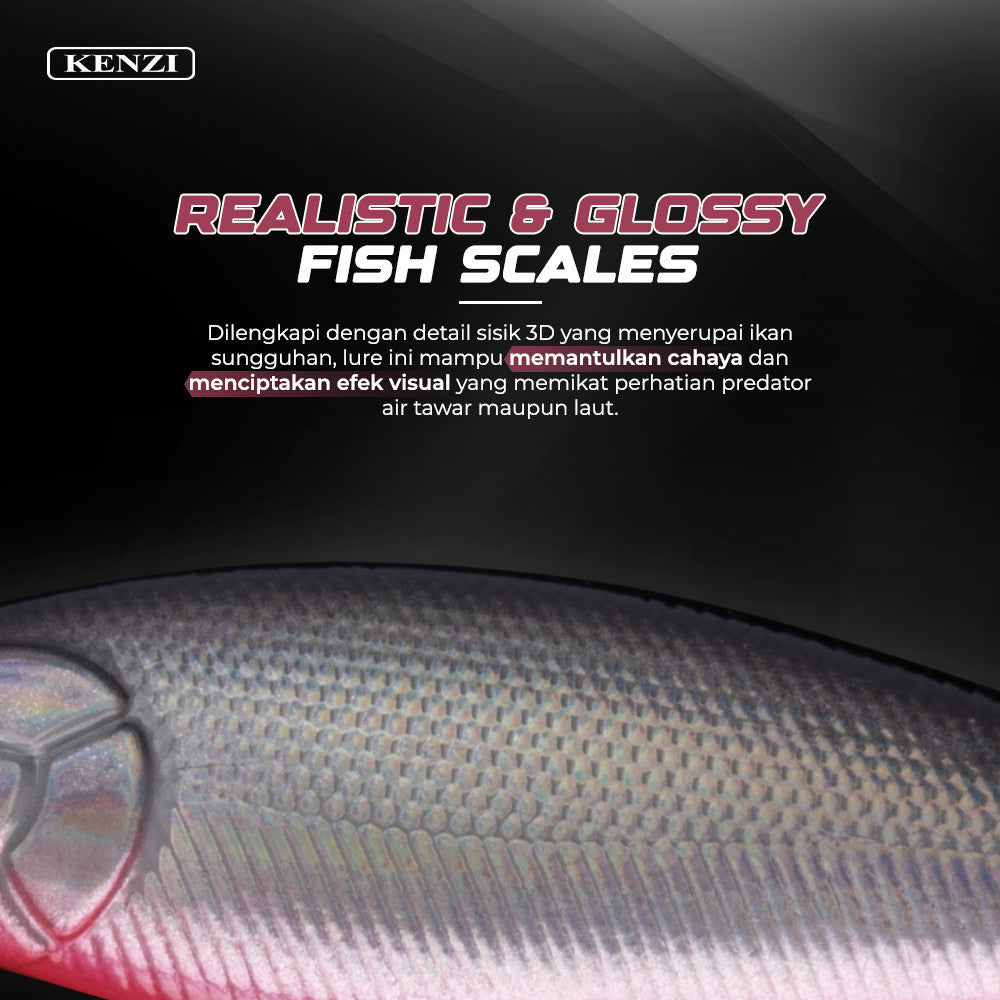 Umpan LURE KENZI JASMINE 60mm 5.8gr - FLOATING Lures Umpan Gabus Nila Sepat Treble Hook Size 8 Tajam