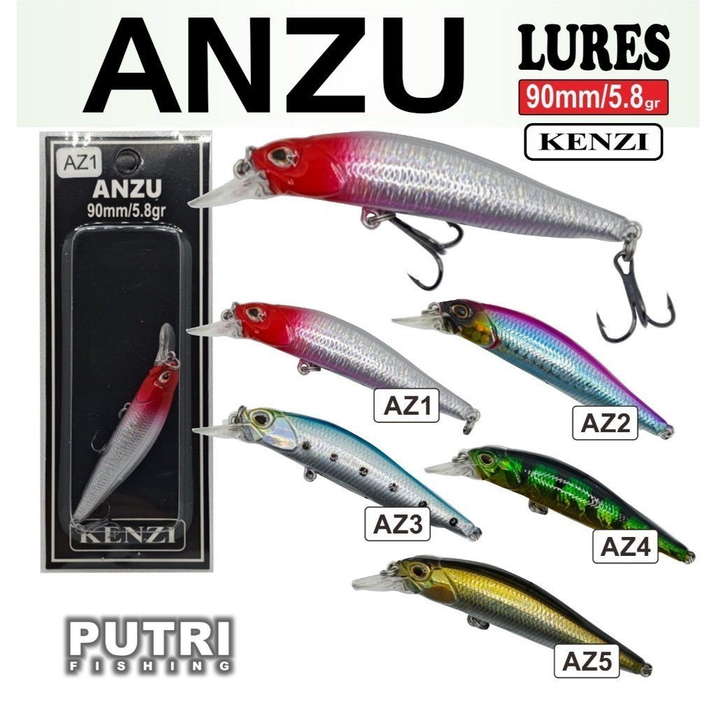 KENZI ANZU  90mm 5.8gr - Umpan Pancing Lure Mancing Tiruan Ikan Air Laut & Tawar Hard Bait