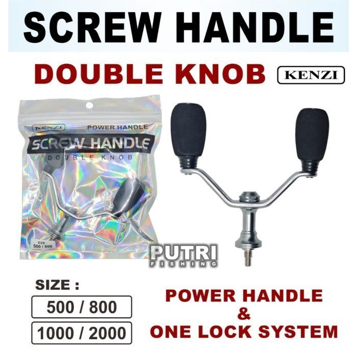 KENZI TWIN HANDLE REEL DOUBLE EVA KNOB SPINNING GRIP ONE PIECE UNIVERSAL POWER HANDLE Screw in Engkol reel sparepart Reel 500 800 1000 2000