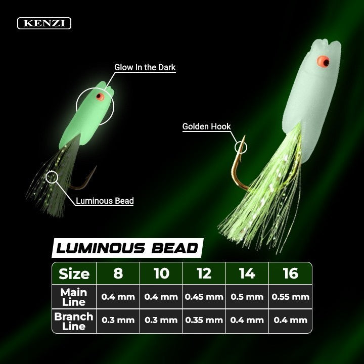 KOTREK KENZI SABIKI SKIN FISH FOSFOR LUMINOUS BEAD MATA KAIL