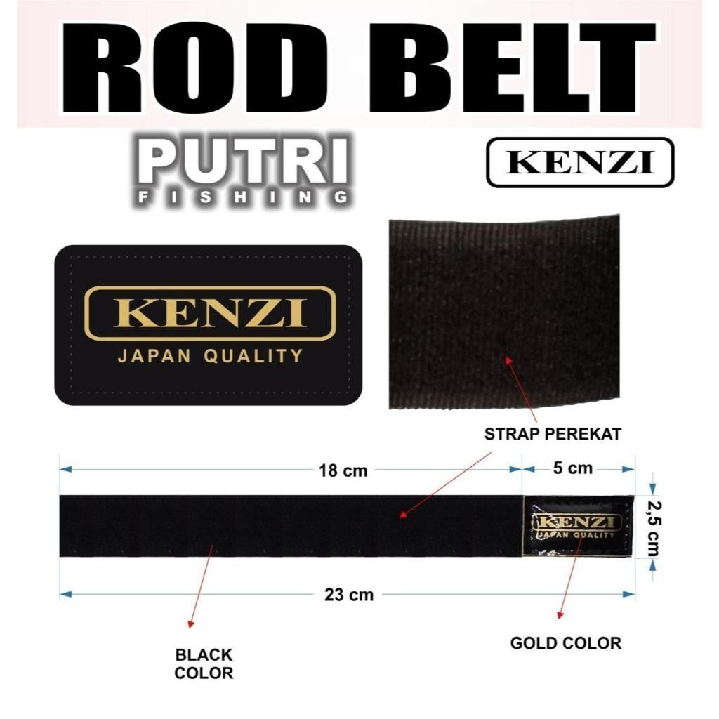 KENZI ROD BELT STRAP PEREKAT PENGIKAT STIK PANCING - Aksesoris Joran