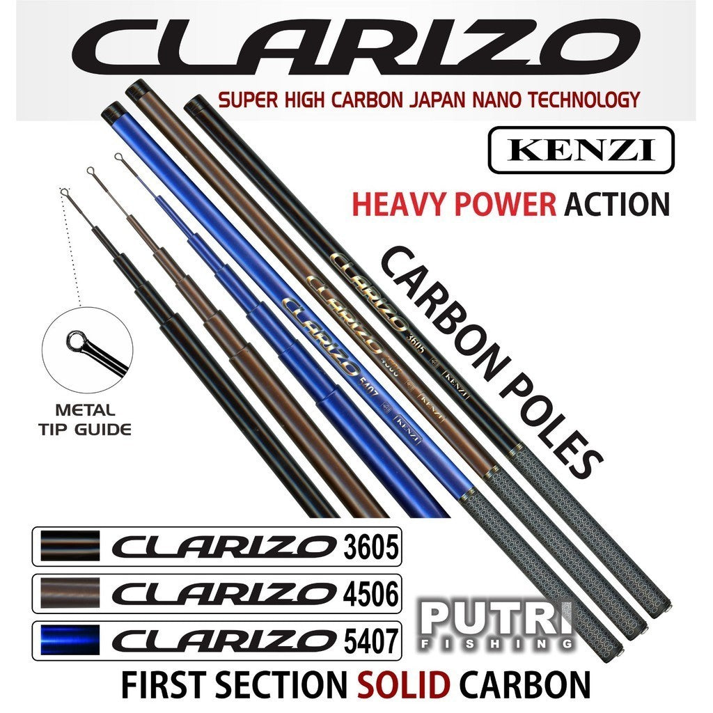 TEGEK KENZI CLARIZO 3605 4506 5407 Super High Carbon Joran Antena