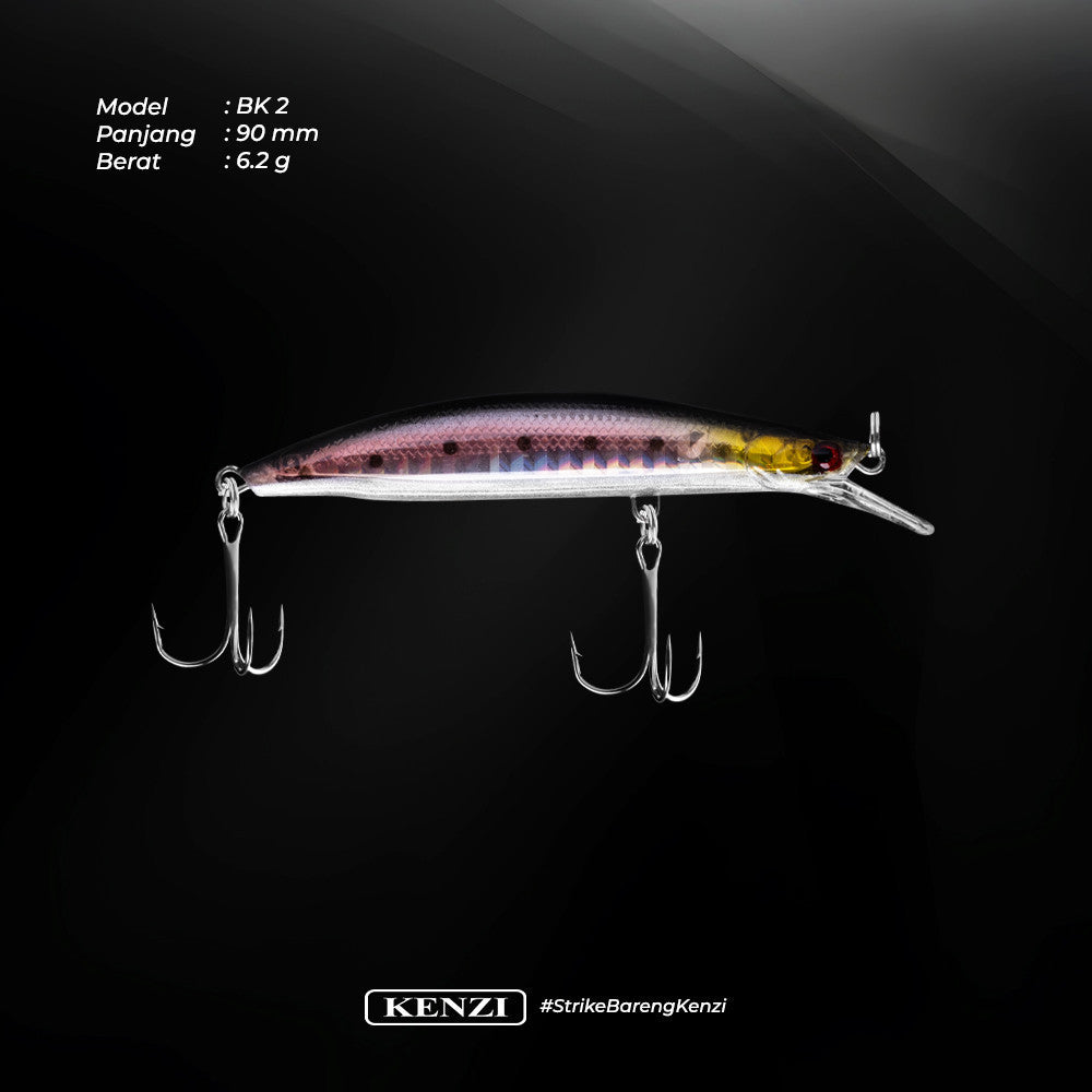 KENZI BAZOKA 90mm 6.2gr - Umpan Pancing Lure Mancing Tiruan Ikan Air Laut & Tawar Hard Bait