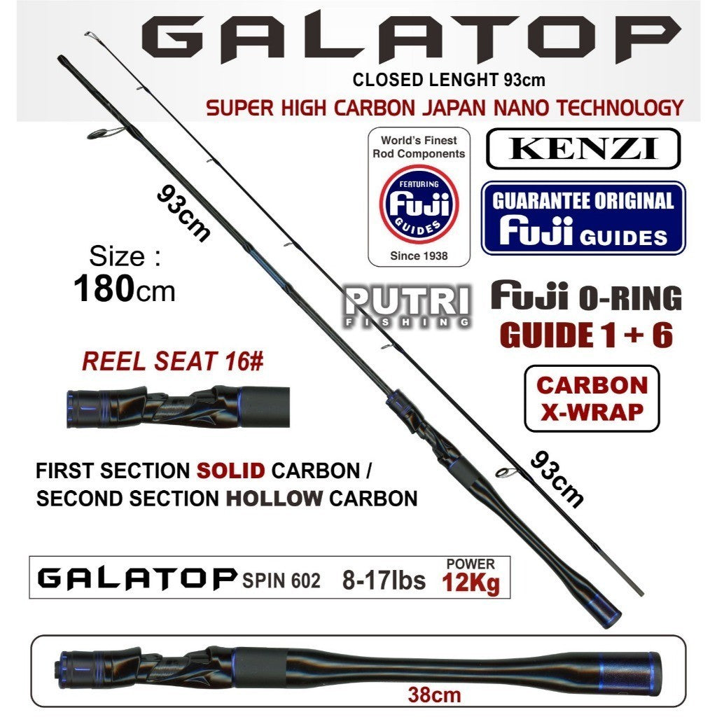 JORAN KENZI GALATOP PRO 602 Spinning Ring Fuji Solid Tip Carbon X-Wrap 5-12lbs 6-14lbs 7-15lbs 8-17lbs 10-20lbs Casting